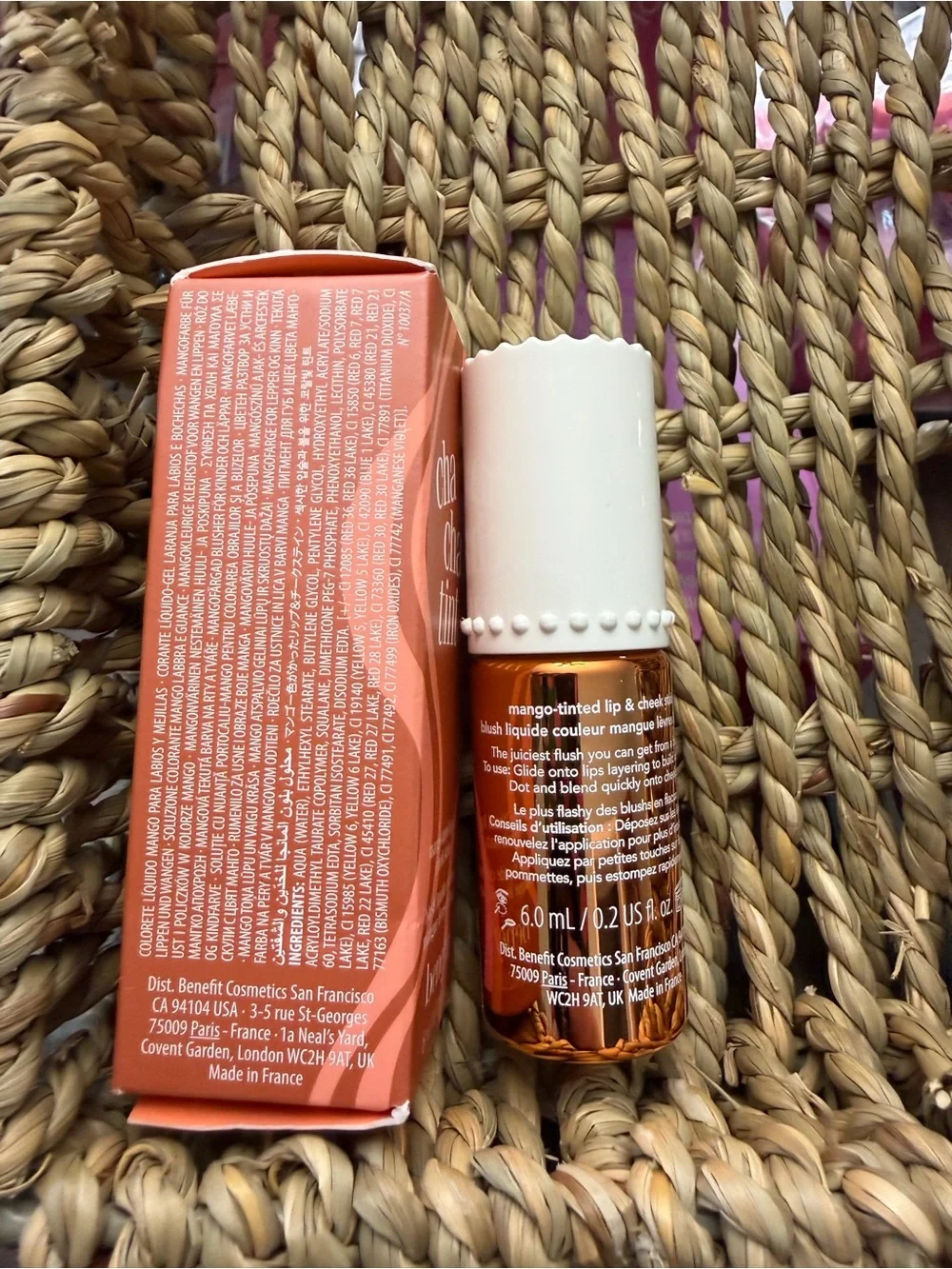 Benefit ChaChaTint Mango Lip & Cheek Stain 6mL Full Size NIB
